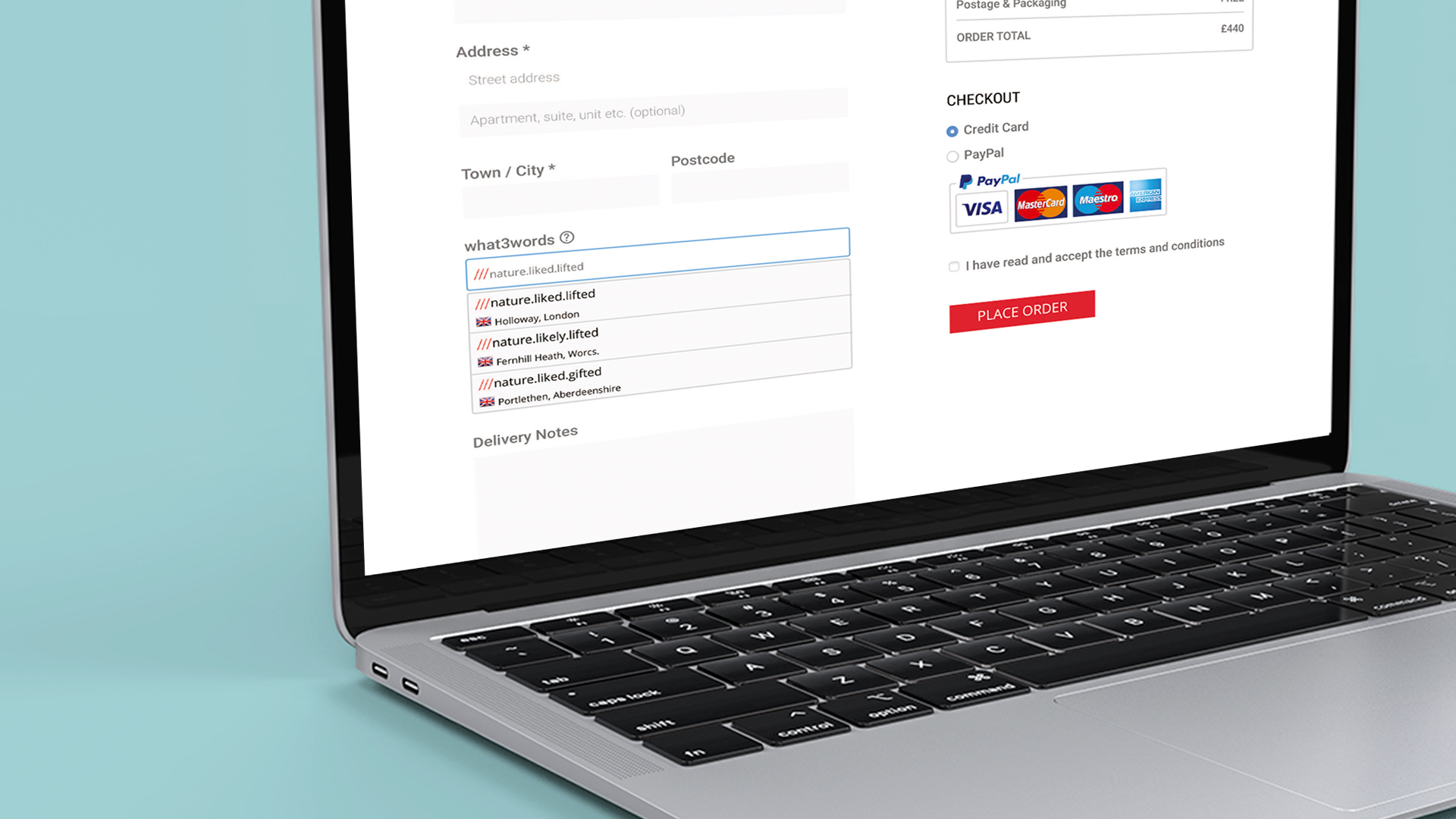 laptop screen on online shopping