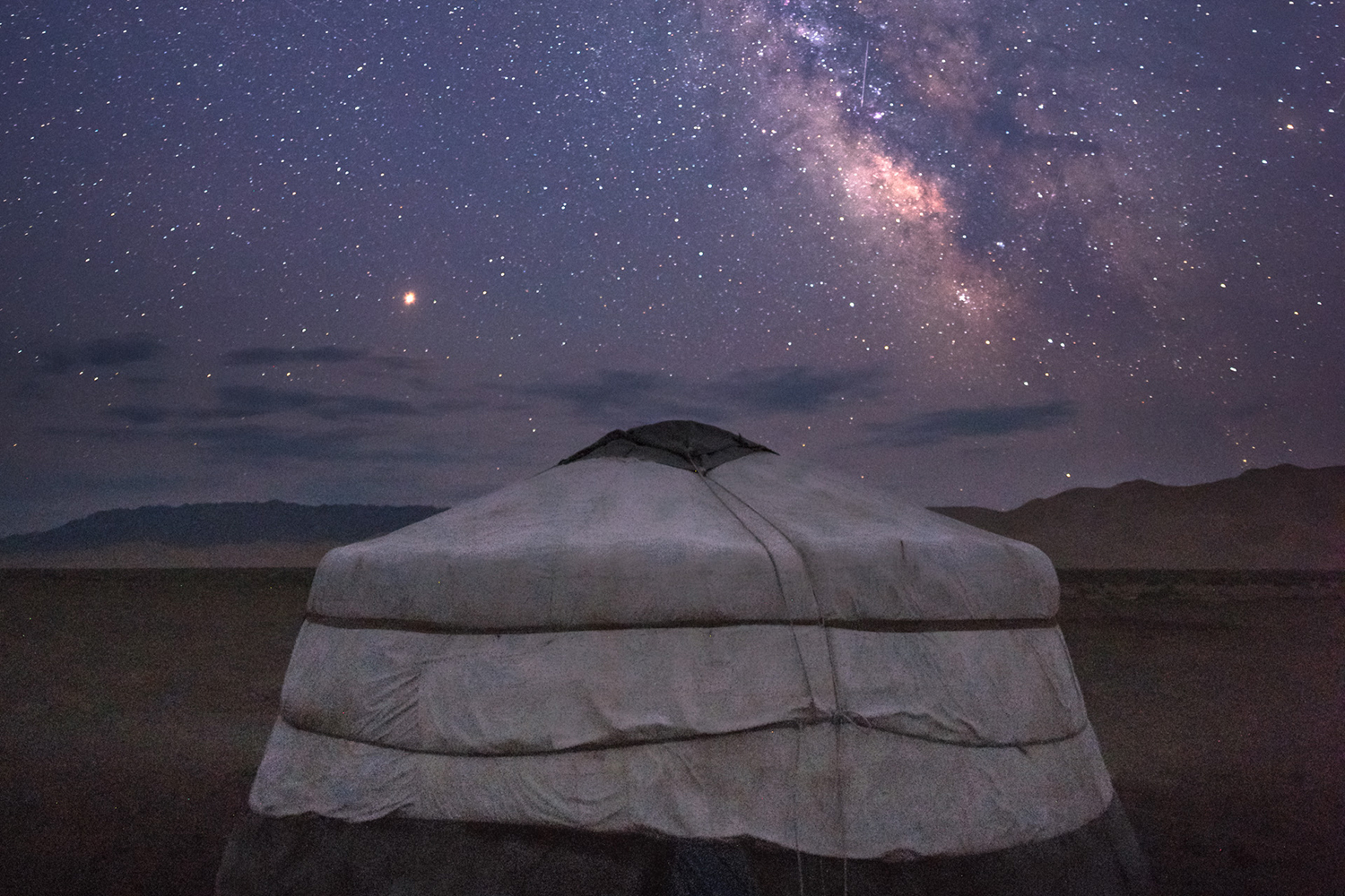 tent under a starry sky