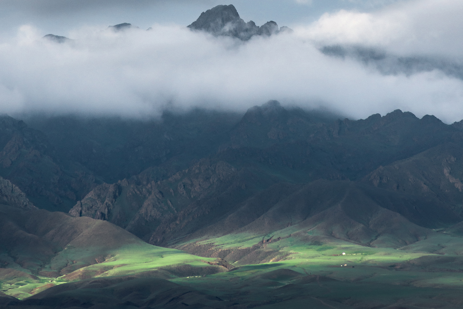 mountainous landscape on a cloudy day 