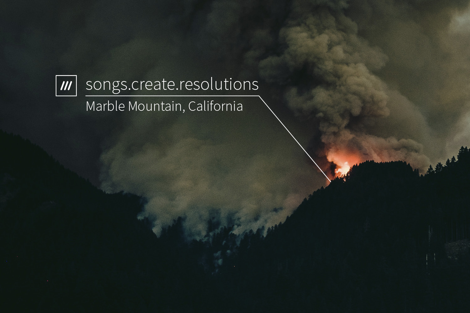 Forest fire at night at 3 word location songs.create.resolutions