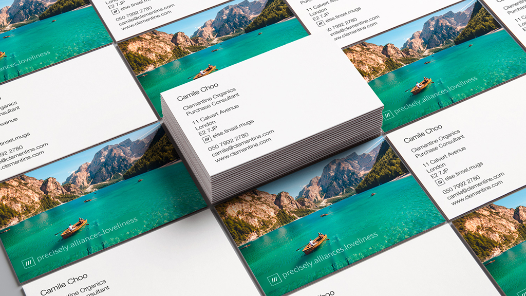 Personalised client cards with a what 3 words address printed on
