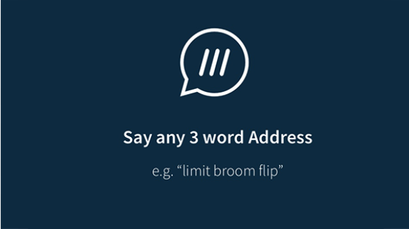 Voice search 'say any 3 word address'