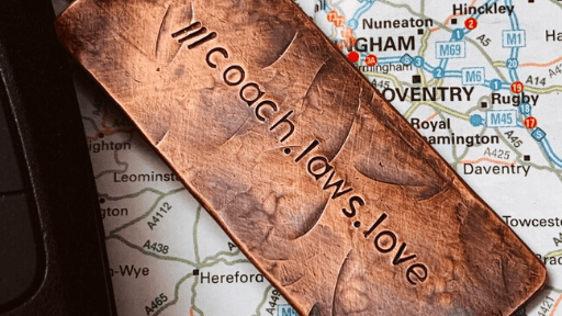 Personalised what3words copper keychain