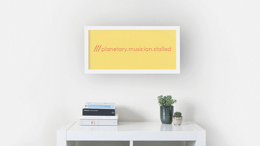 Personalised what3words yellow wall print