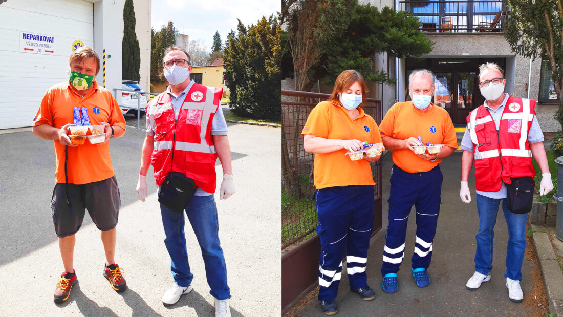 Czech Red Cross team with wearing PPE equipment