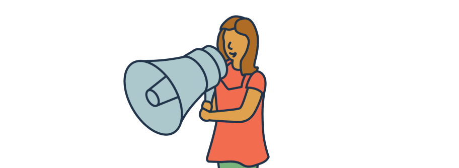 Illustration of person with megaphone