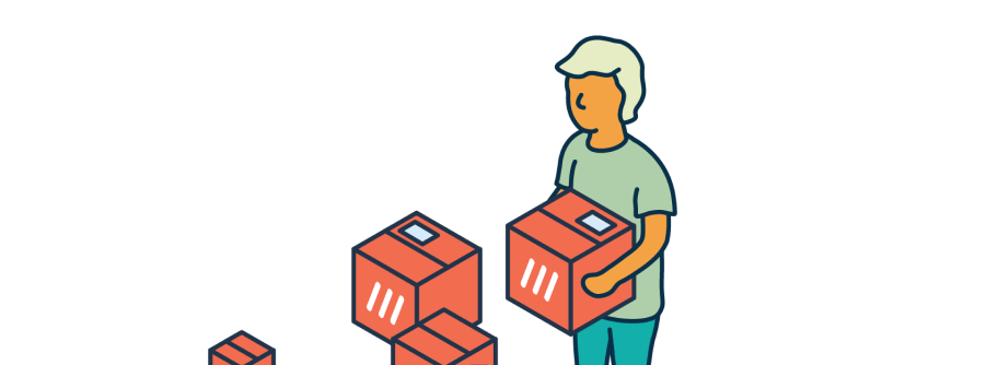 Illustration of person holding what3words building blocks