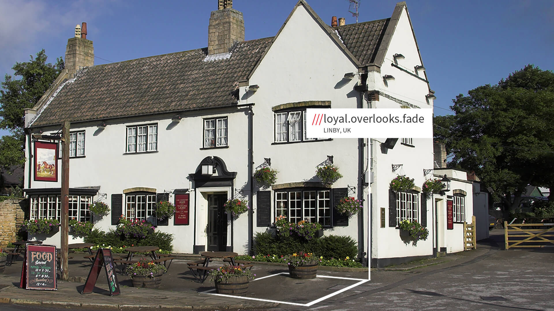 Linby country pub with what3words address