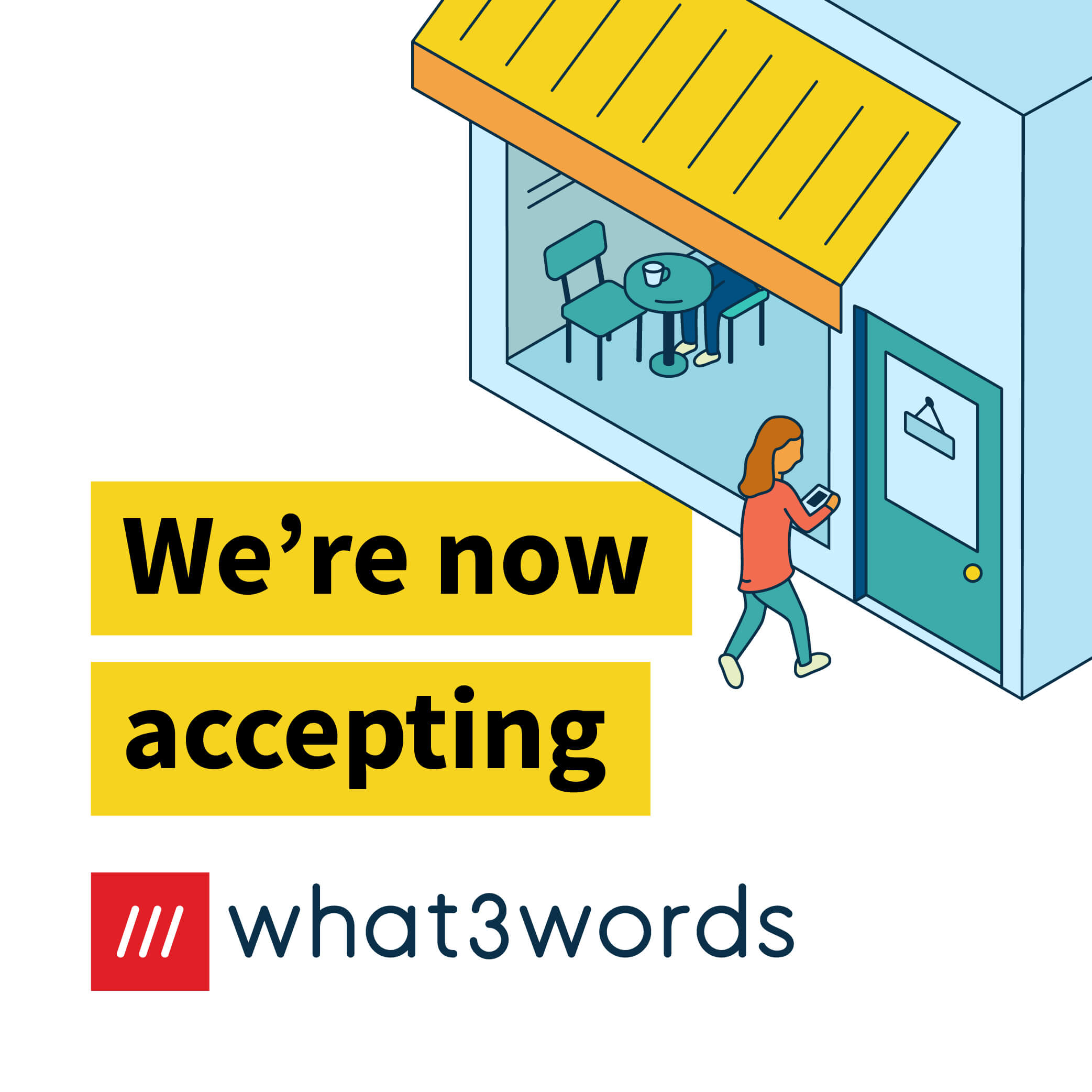 Now accepting what3words social post for local businesses - white