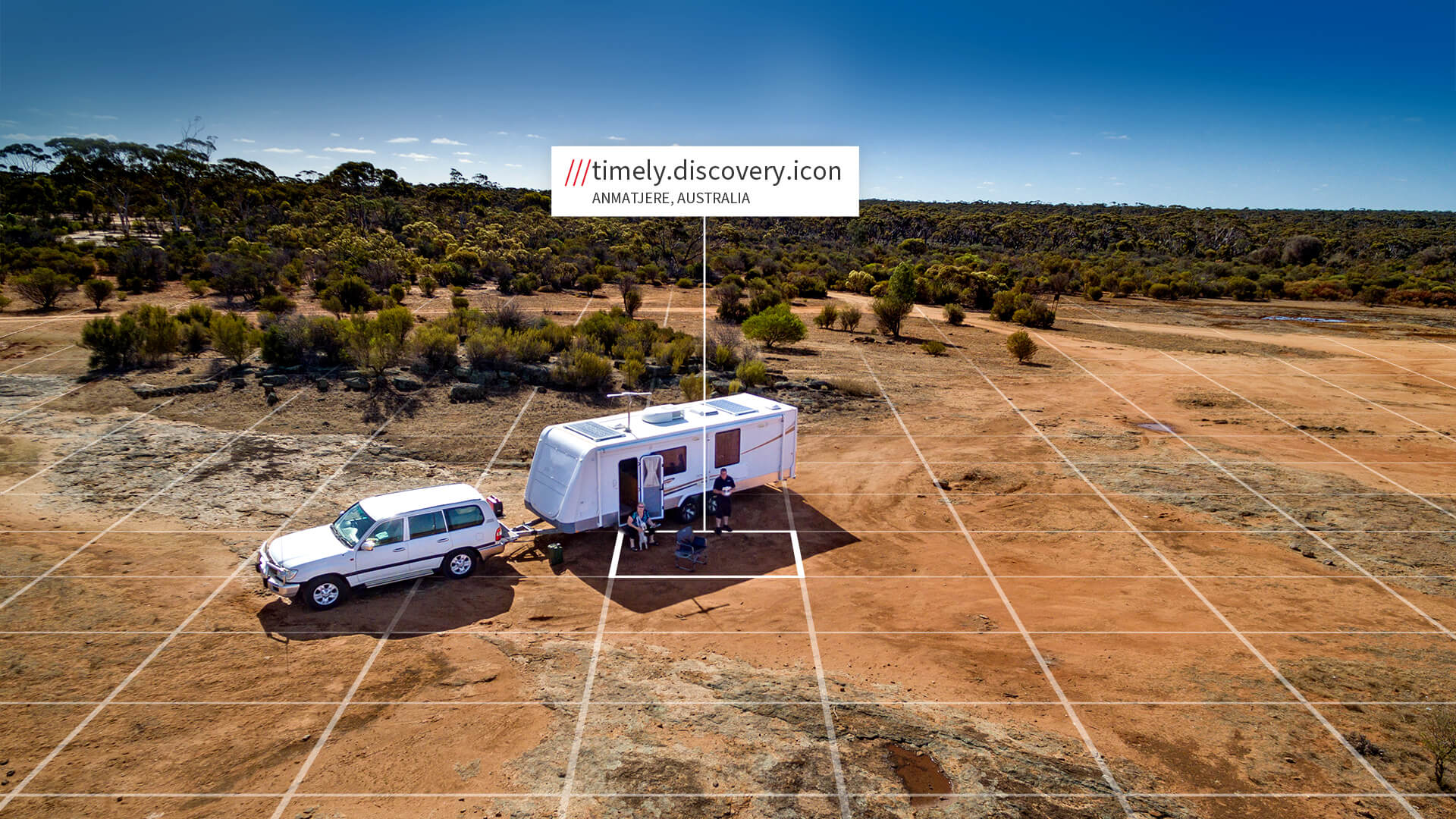 Caravan with what3words address in Australia
