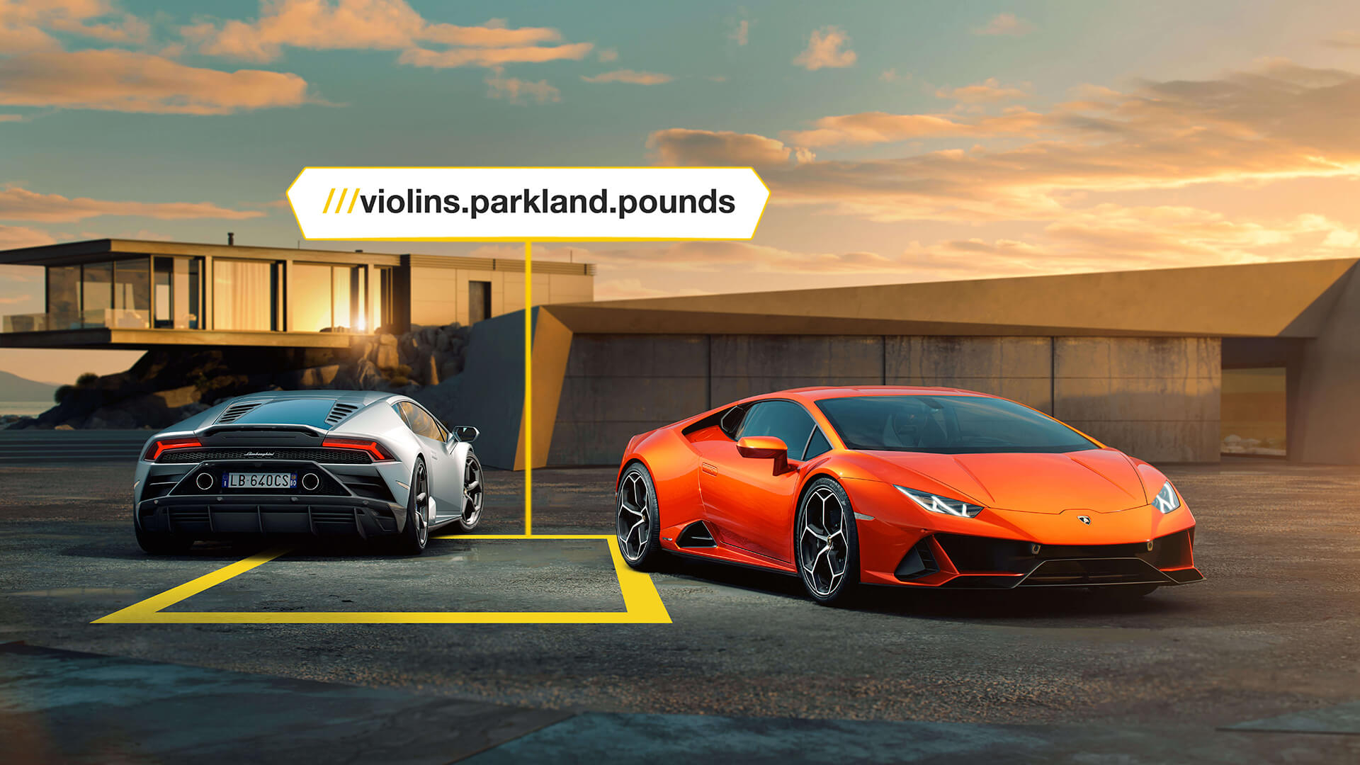 Lamborghini Huracan with what3words