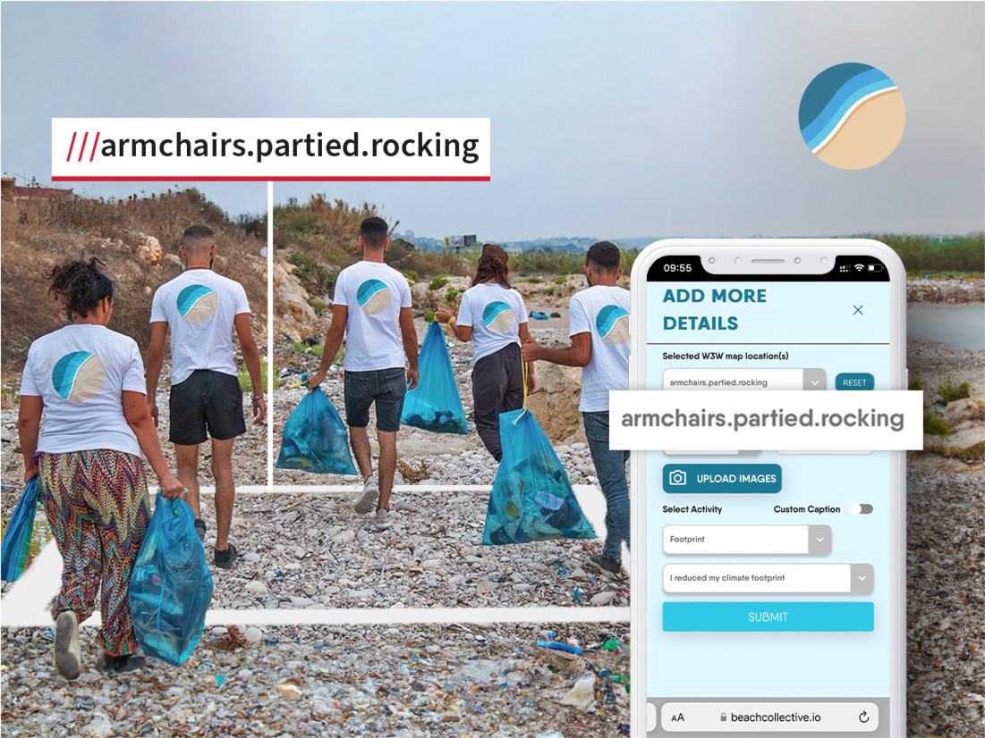 beach litter picking image